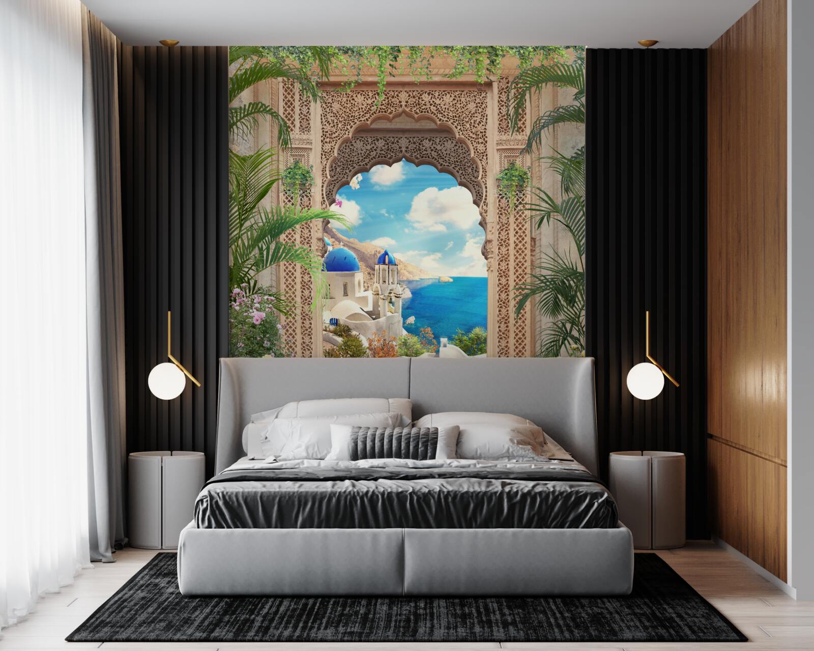 Fototapeta panoráma mora a mesta, otvárajúca sa z oblúka