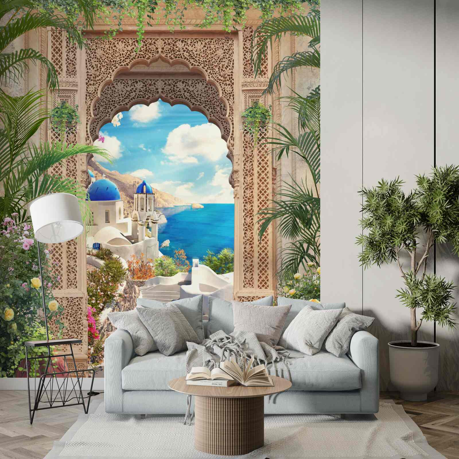 Fototapeta panoráma mora a mesta, otvárajúca sa z oblúka