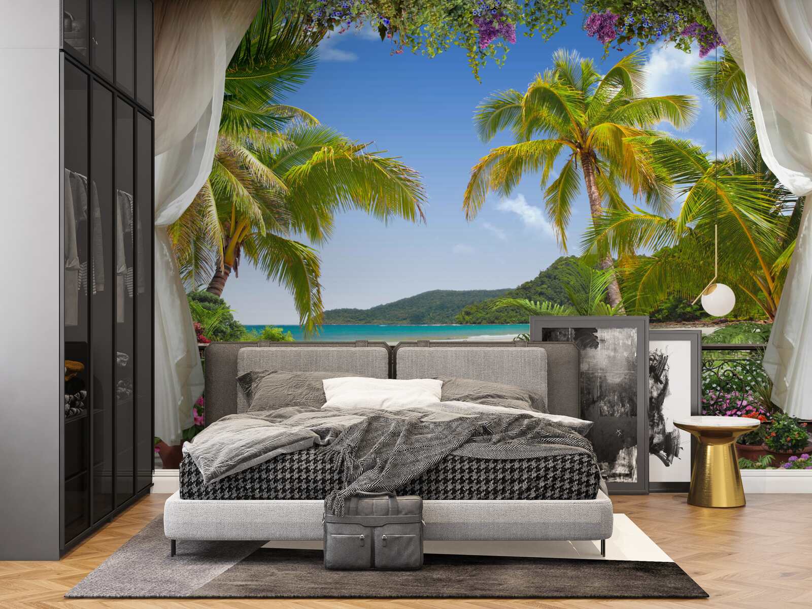 Fototapeta krajina s palmami na pláži