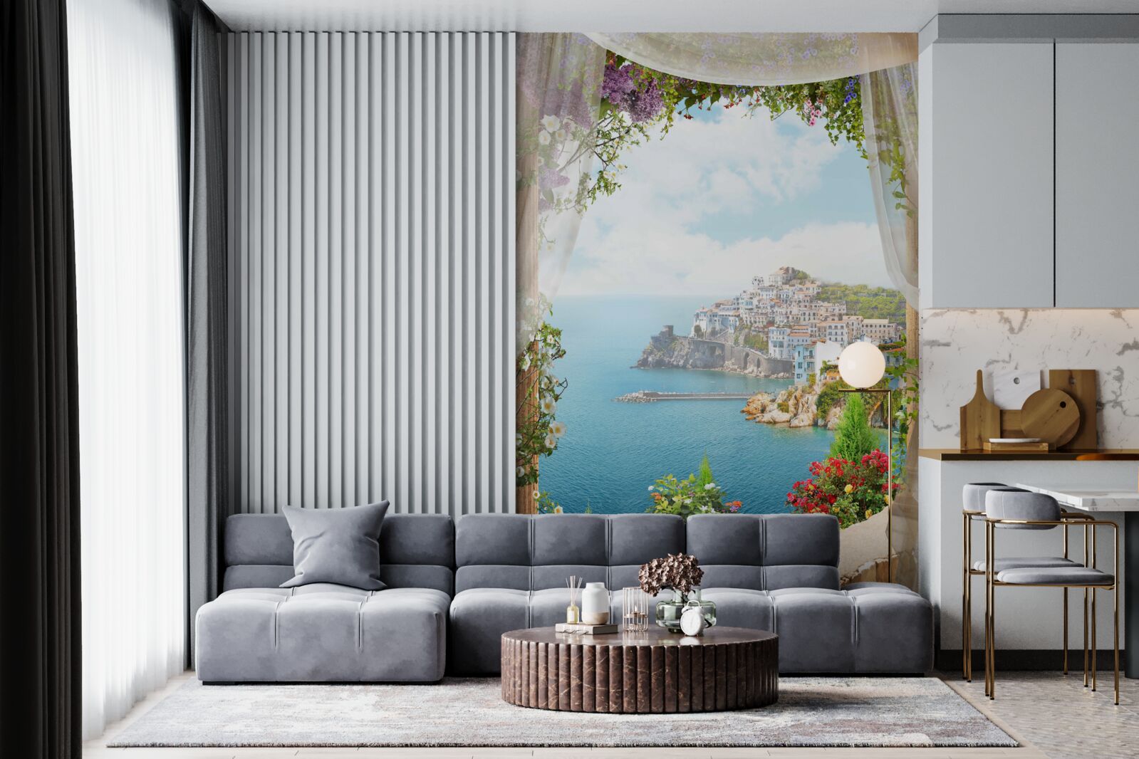 Fototapeta úchvatné more a mestská krajina