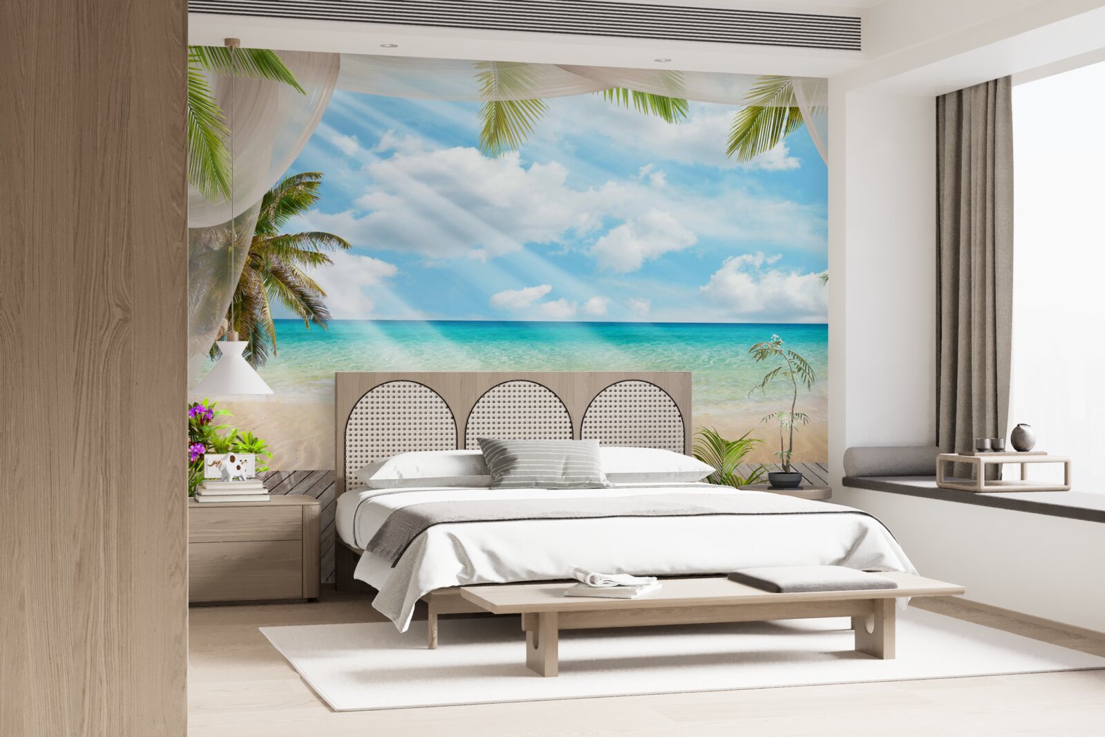 Fototapeta cesta k oceánu cez závoj