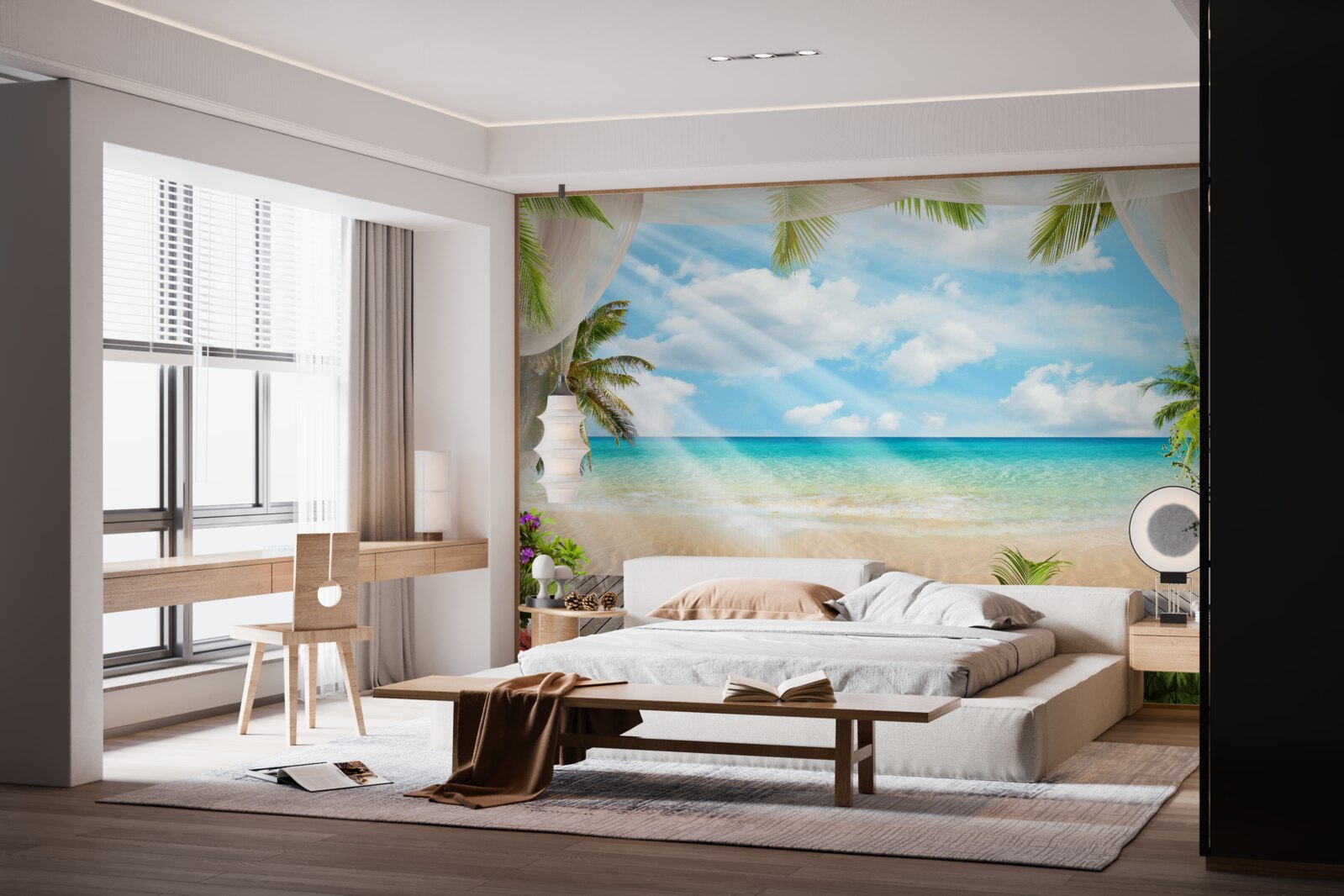 Fototapeta cesta k oceánu cez závoj