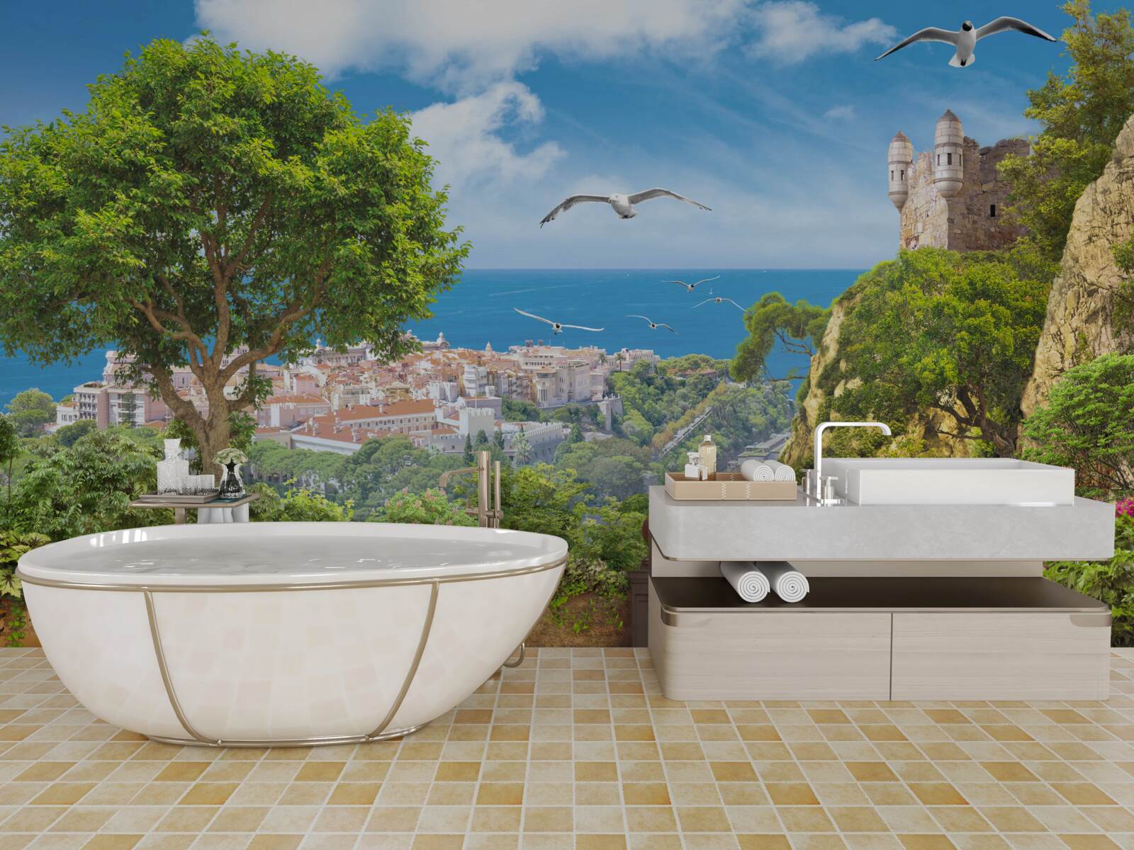 Fototapeta mesto blízko oceánu