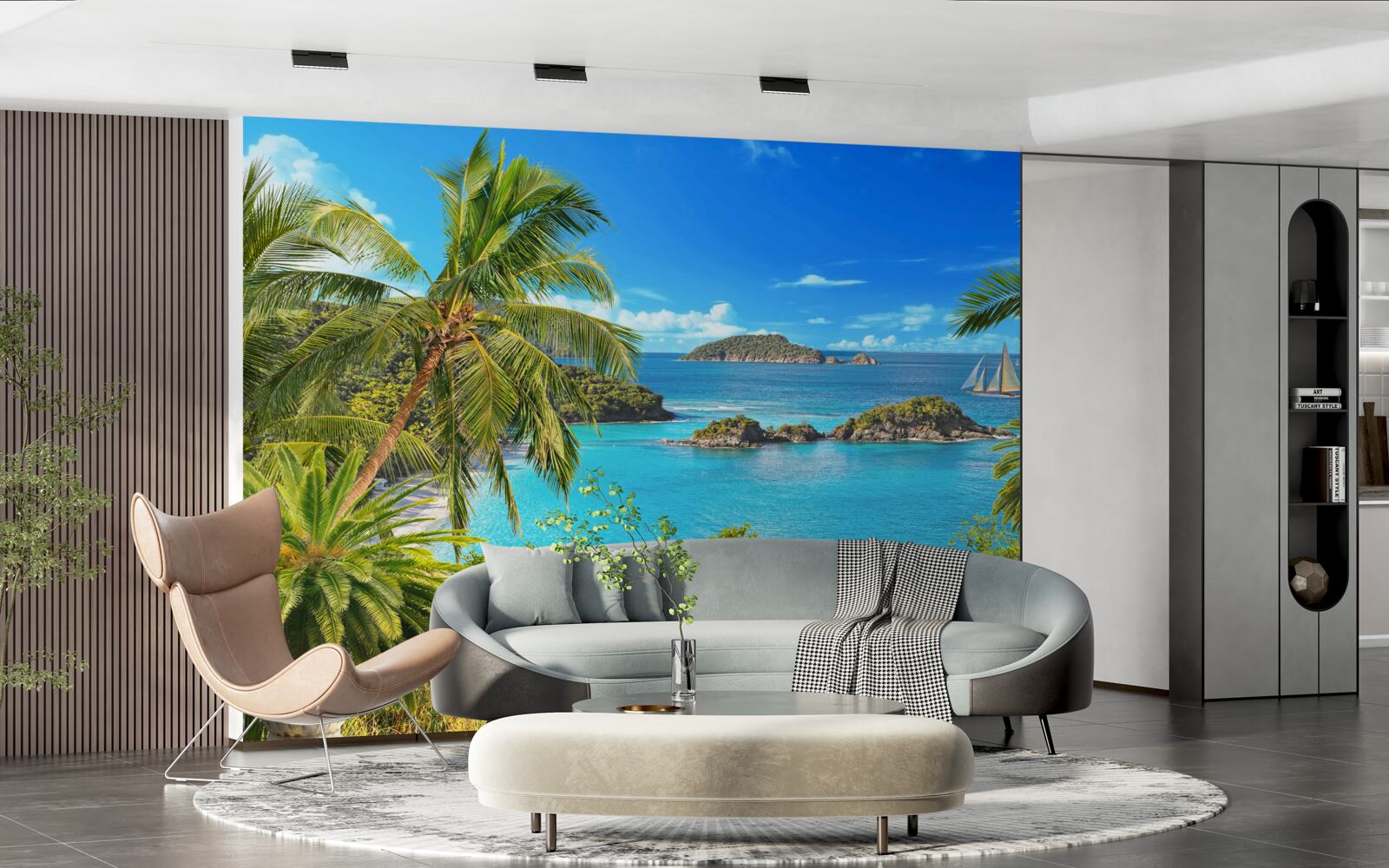 Fototapeta oceán a kokosové palmy