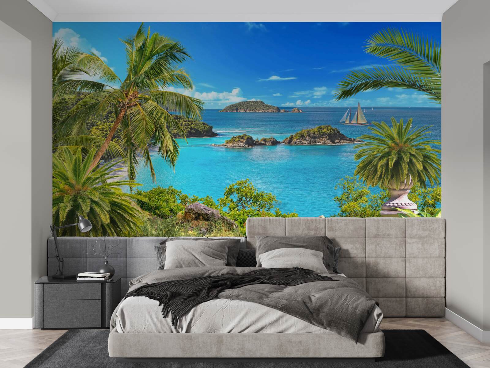 Fototapeta oceán a kokosové palmy