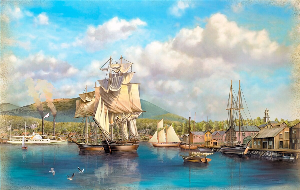 Fototapeta kotviace plachetnice rôznych veľkostí