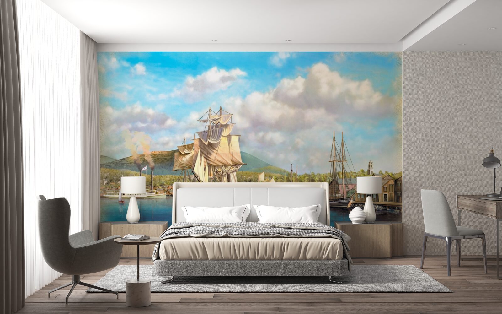 Fototapeta kotviace plachetnice rôznych veľkostí