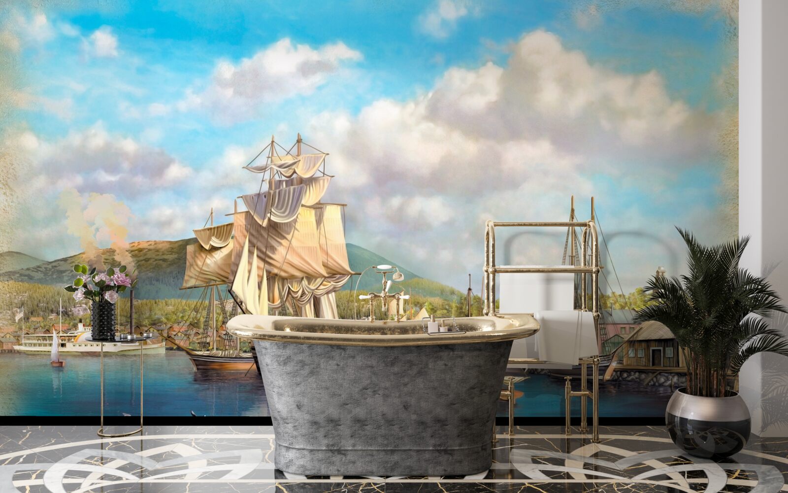 Fototapeta kotviace plachetnice rôznych veľkostí