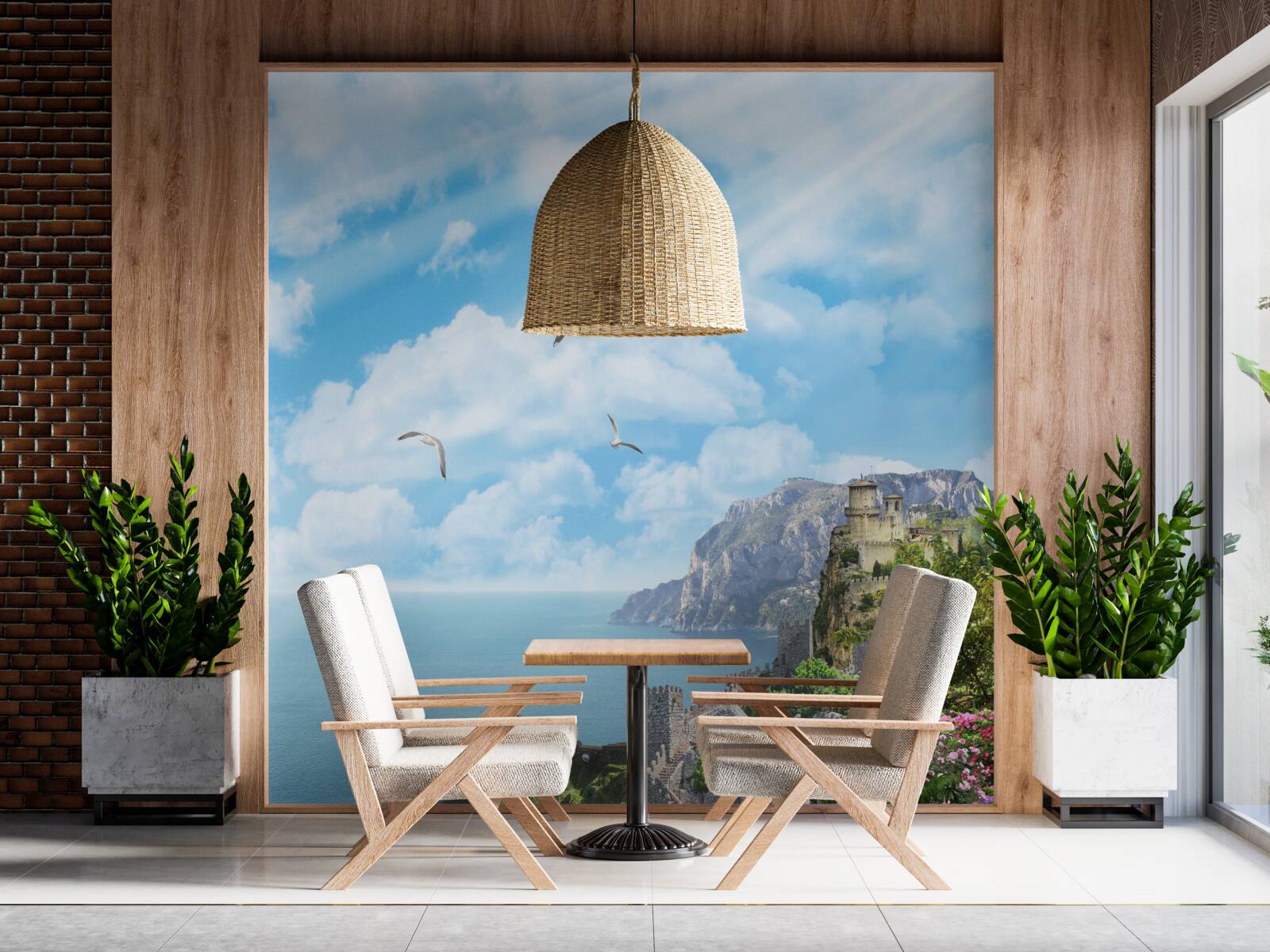 Fototapeta vtáky lietajúce nad oceánom