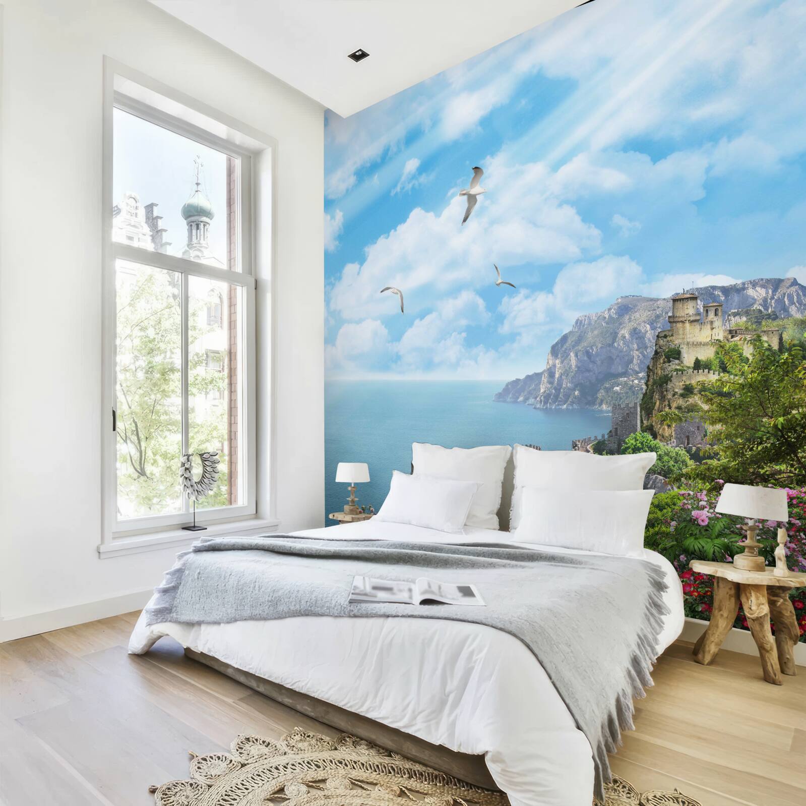 Fototapeta vtáky lietajúce nad oceánom