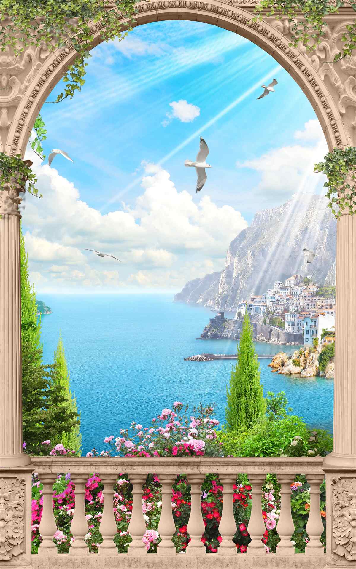 Fototapeta morská krajina z okna