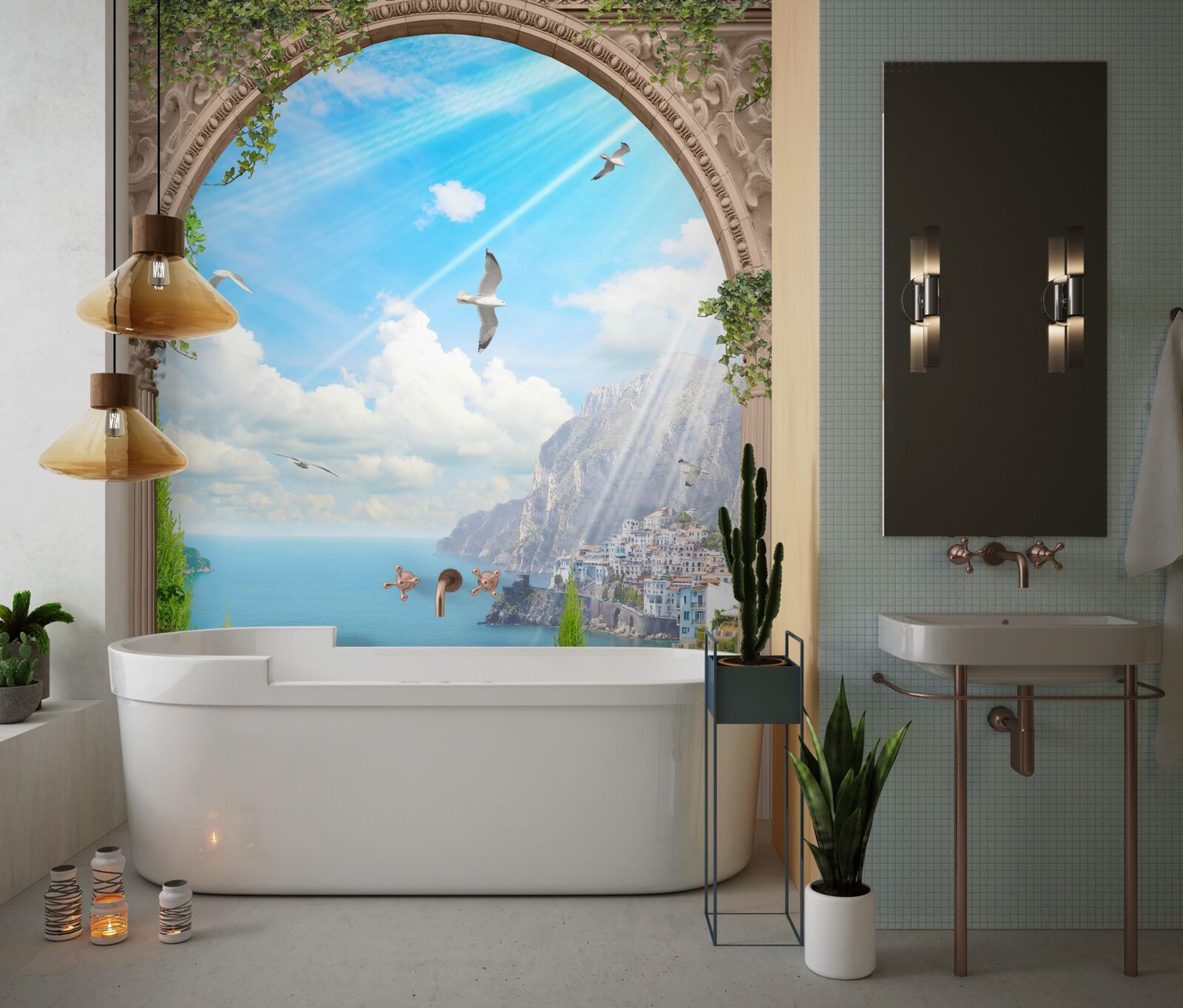 Fototapeta morská krajina z okna