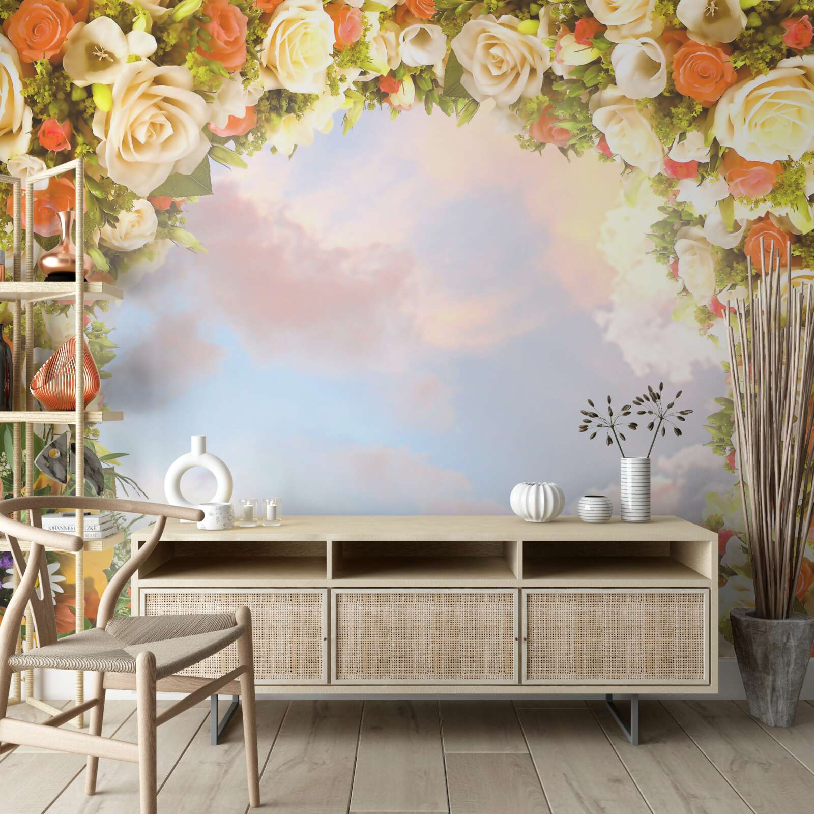 Fototapeta obloha obklopená kvetmi