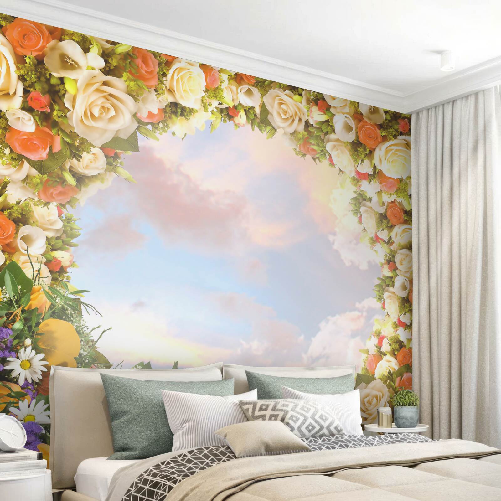 Fototapeta obloha obklopená kvetmi