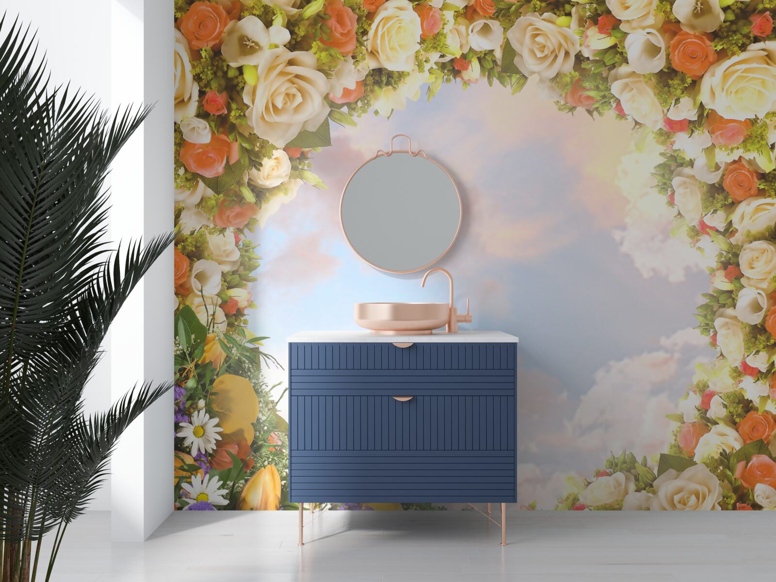 Fototapeta obloha obklopená kvetmi