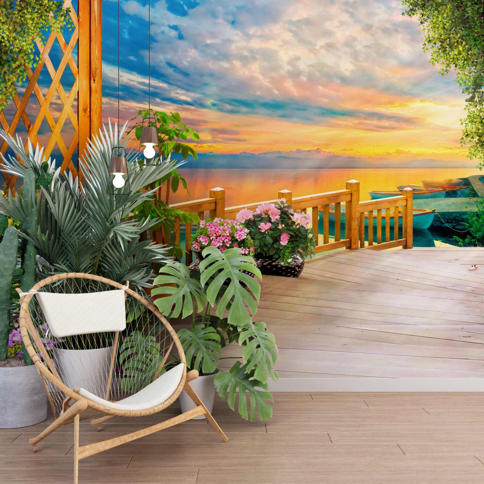 Fototapeta kvety v kvetináčoch rôznych druhov