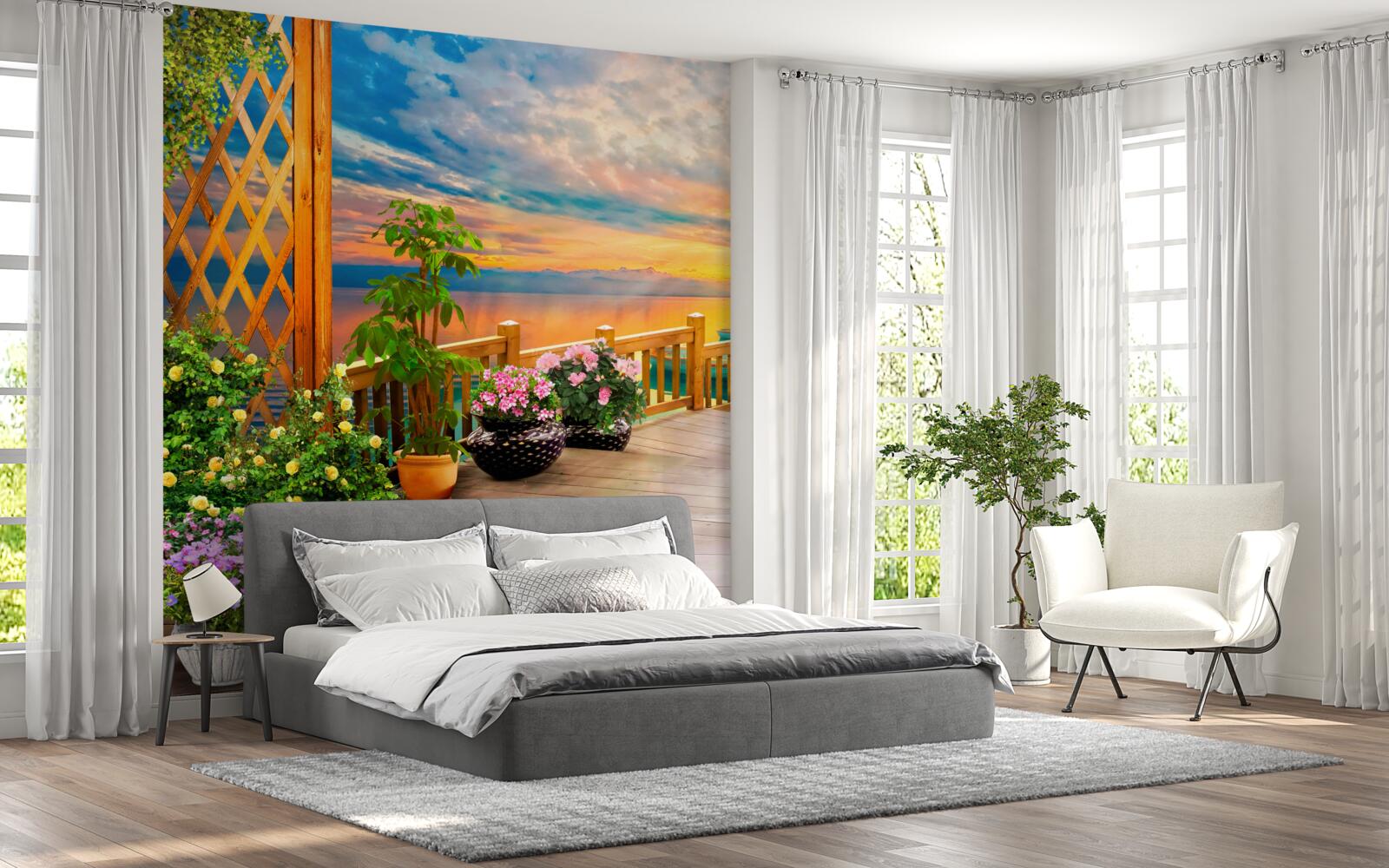 Fototapeta kvety v kvetináčoch rôznych druhov