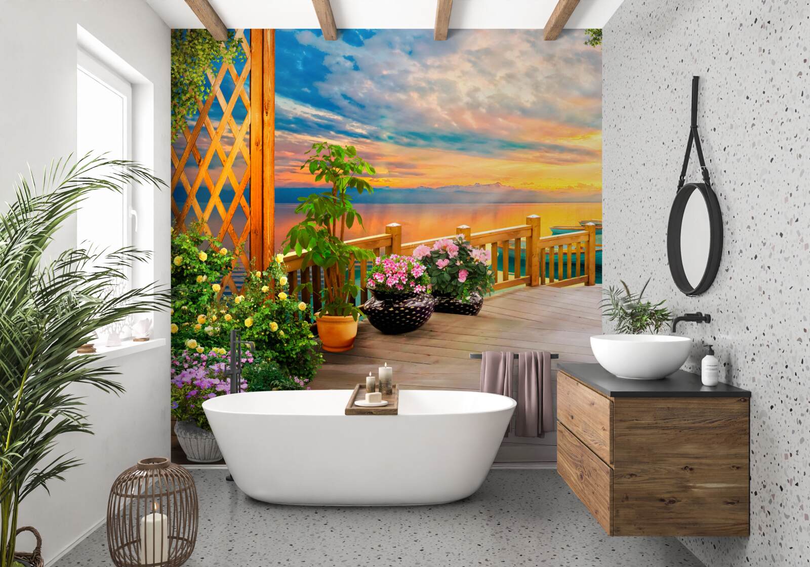 Fototapeta kvety v kvetináčoch rôznych druhov