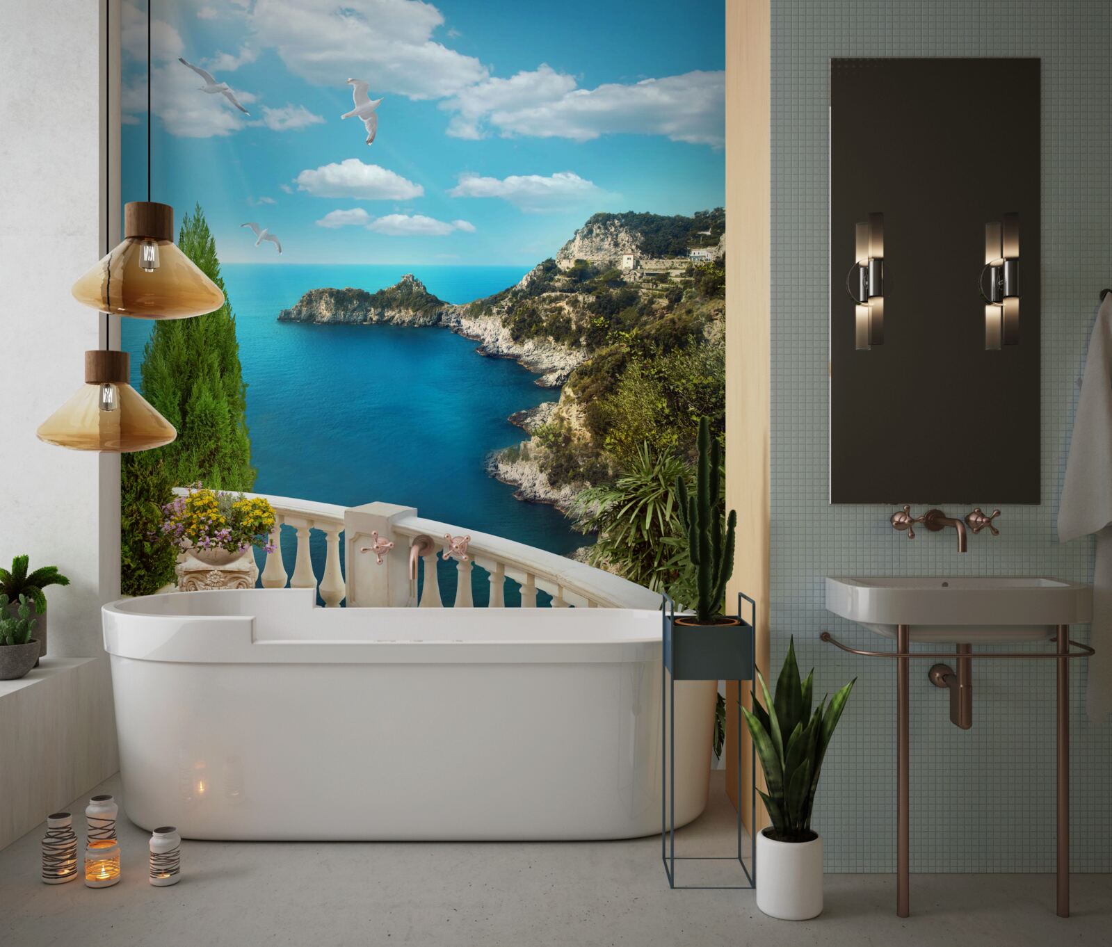 Fototapeta výhľad na more z balkóna