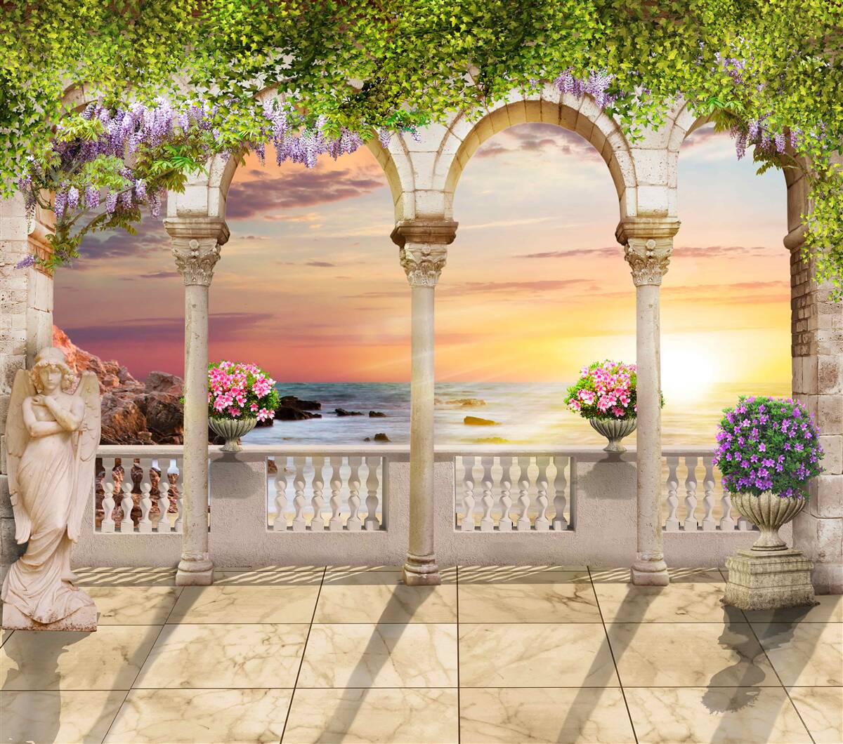 Fototapeta kvetinová veranda