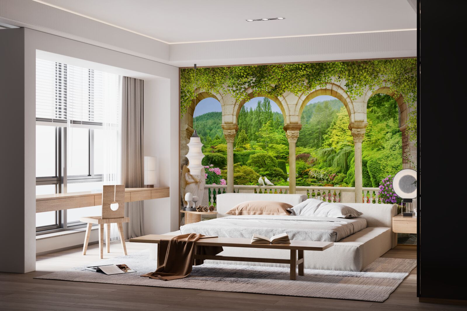 Fototapeta balkón so stĺpmi vo forme oblúkov