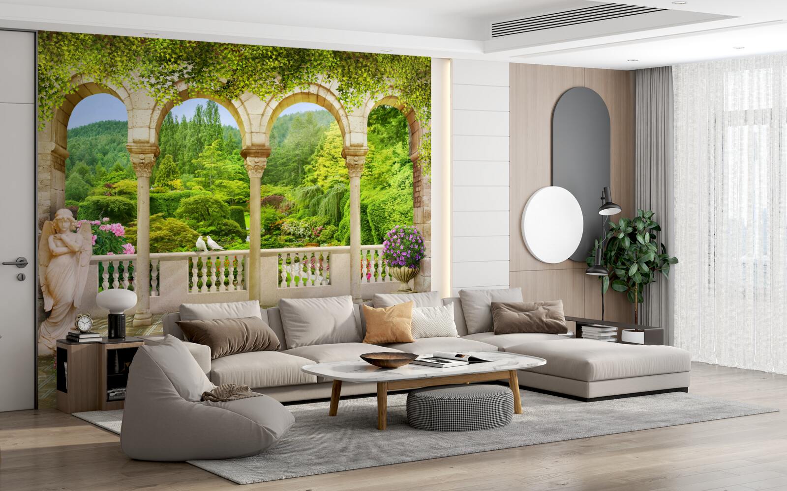 Fototapeta balkón so stĺpmi vo forme oblúkov