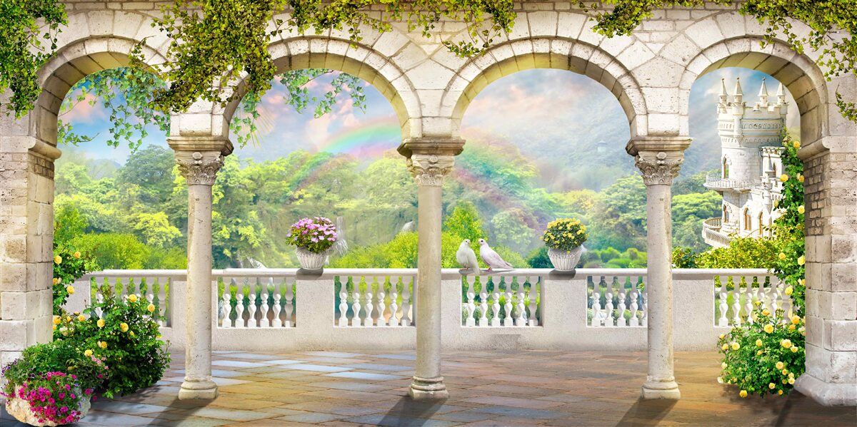 Fototapeta palác so stĺpmi v tvare oblúkov