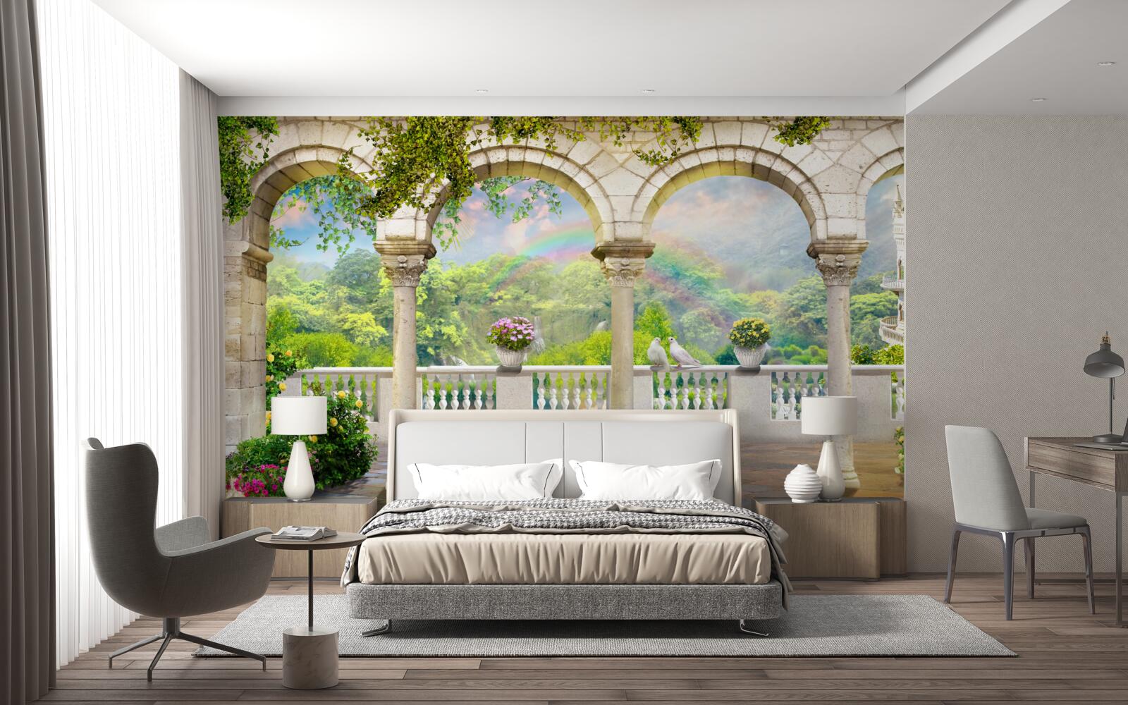 Fototapeta palác so stĺpmi v tvare oblúkov