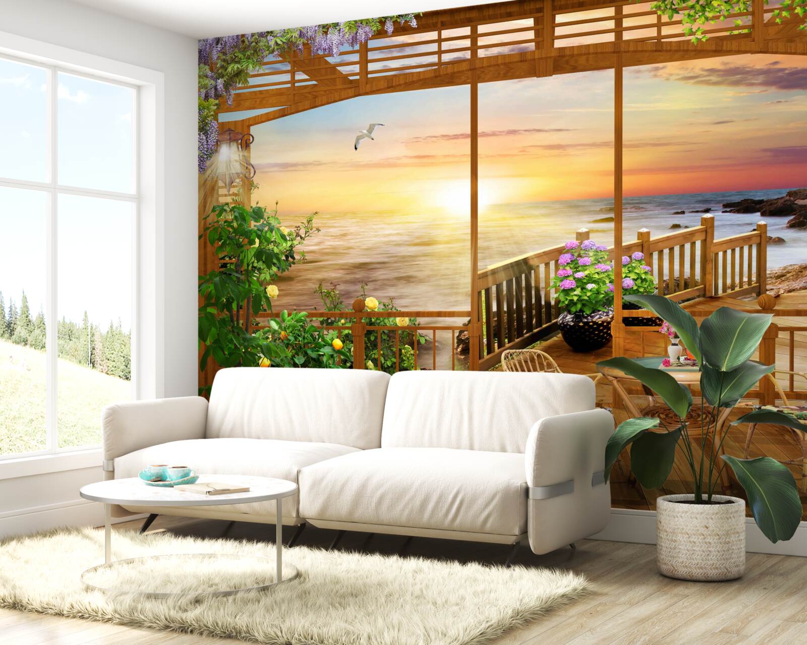 Fototapeta terasa s výhľadom na more