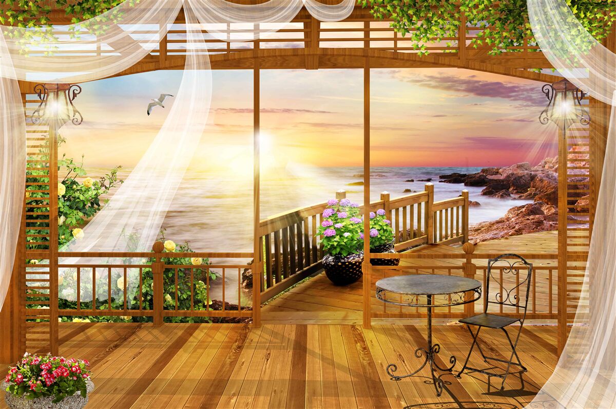 Fototapeta krásny balkón s úžasným výhľadom