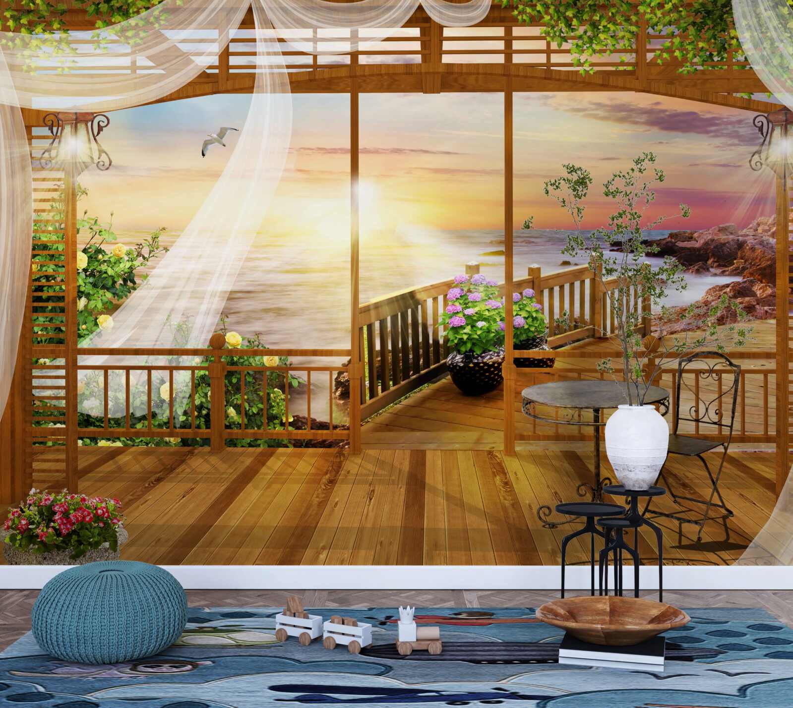 Fototapeta krásny balkón s úžasným výhľadom