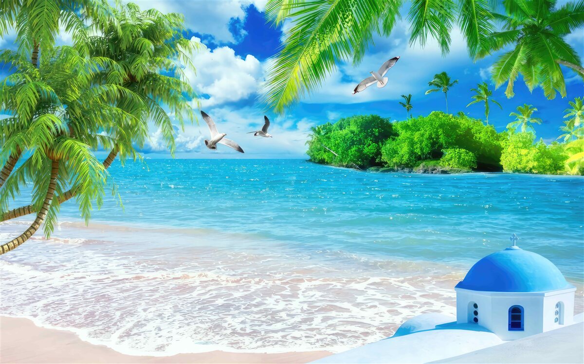 Fototapeta chrám pri mori