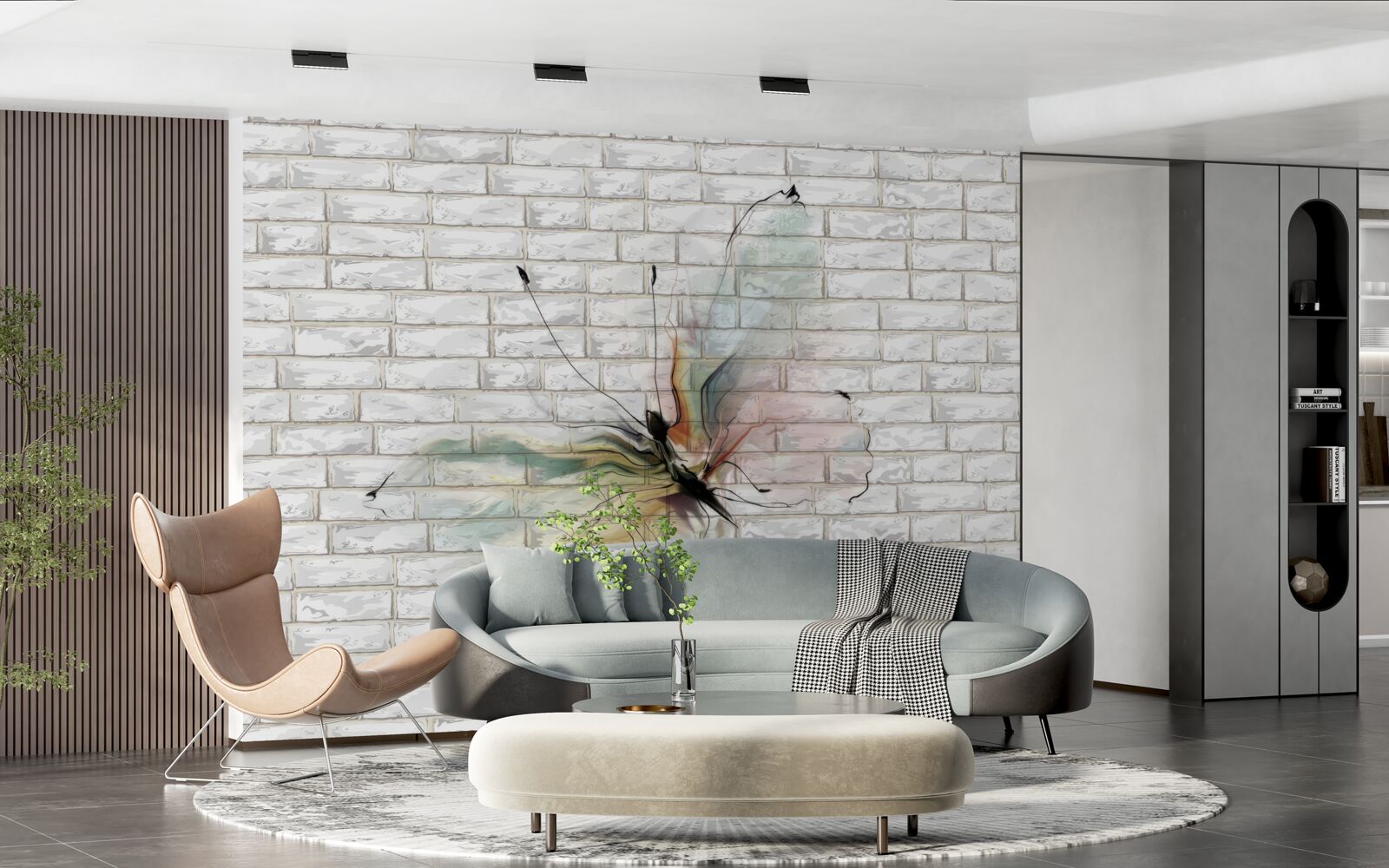 Fototapeta motýľ s priehľadnými krídlami na stene