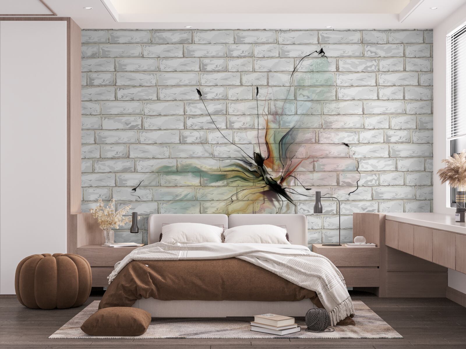 Fototapeta motýľ s priehľadnými krídlami na stene