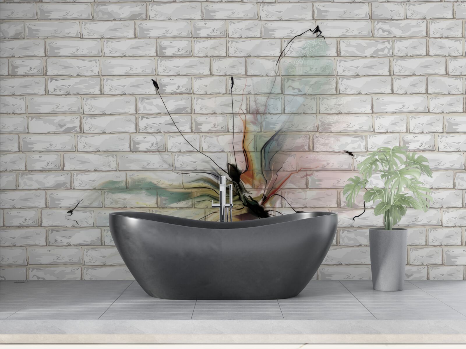 Fototapeta motýľ s priehľadnými krídlami na stene