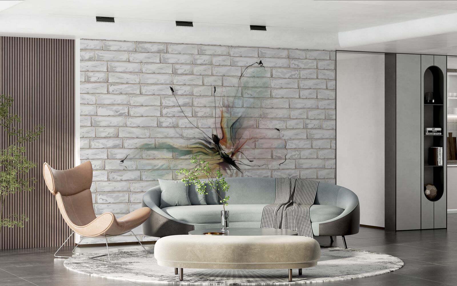 Fototapeta motýľ s priehľadnými krídlami na stene