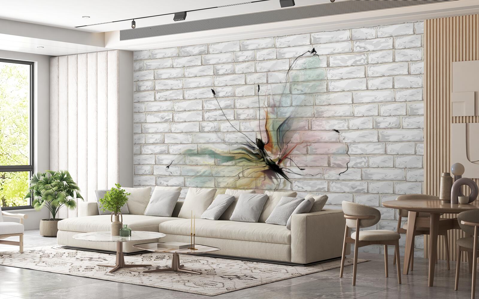 Fototapeta motýľ s priehľadnými krídlami na stene