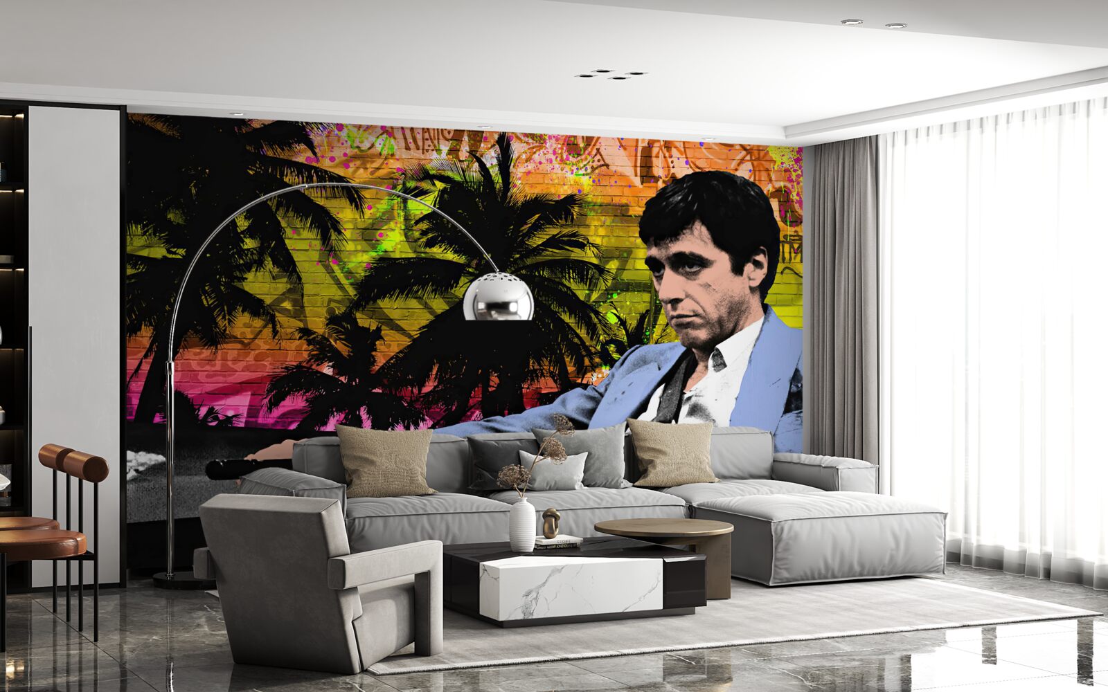 Fototapeta smutný muž sedel za stolom