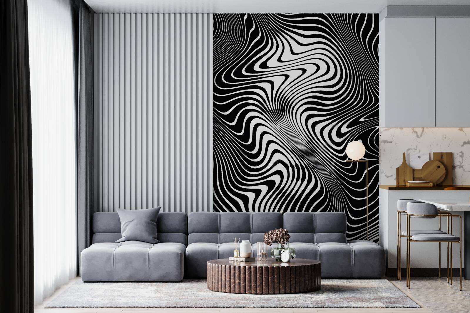 Fototapeta obraz dievčaťa s abstraktnými kontúrami