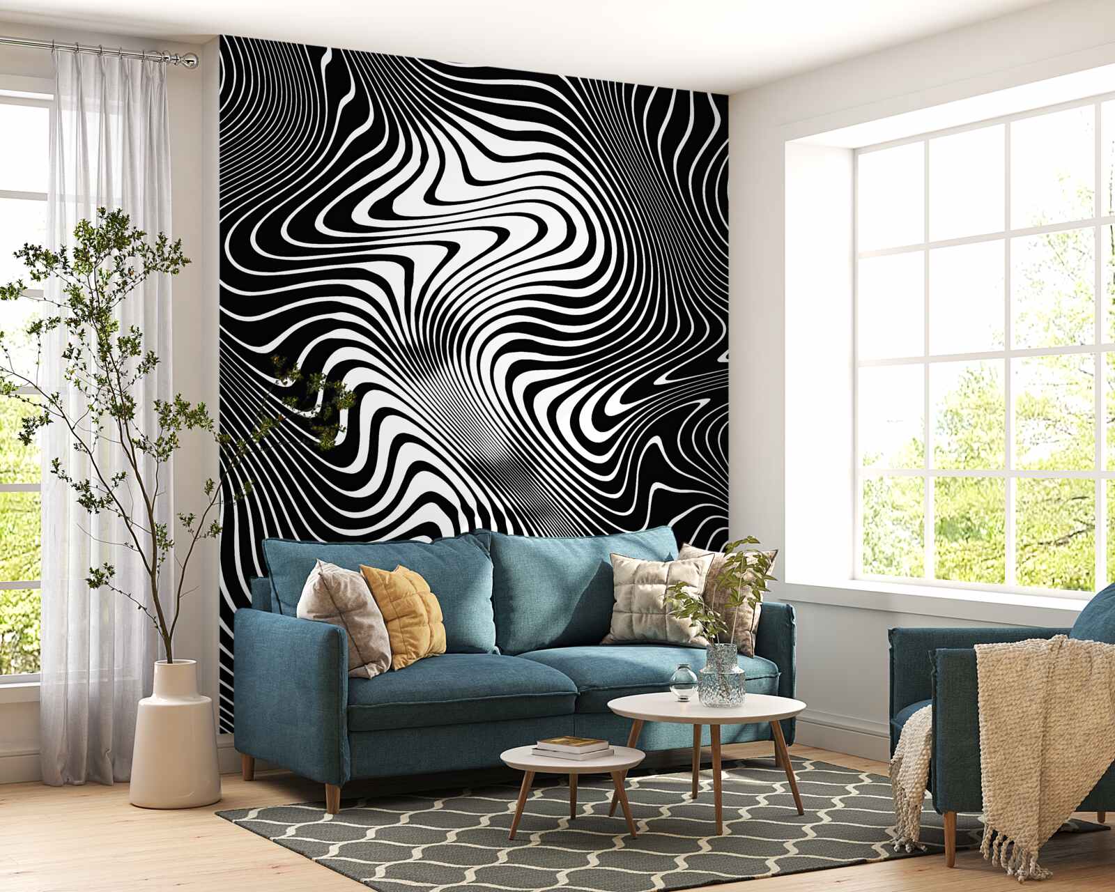 Fototapeta obraz dievčaťa s abstraktnými kontúrami