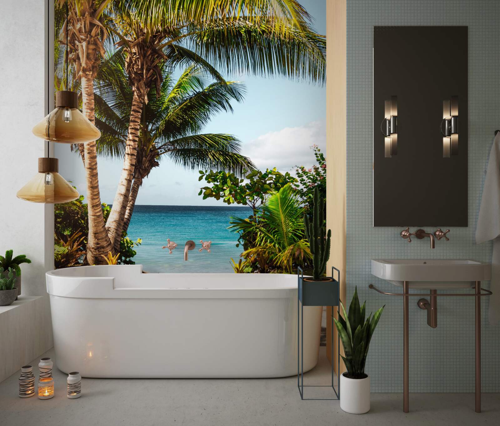 Fototapeta stromy a kríky na pláži