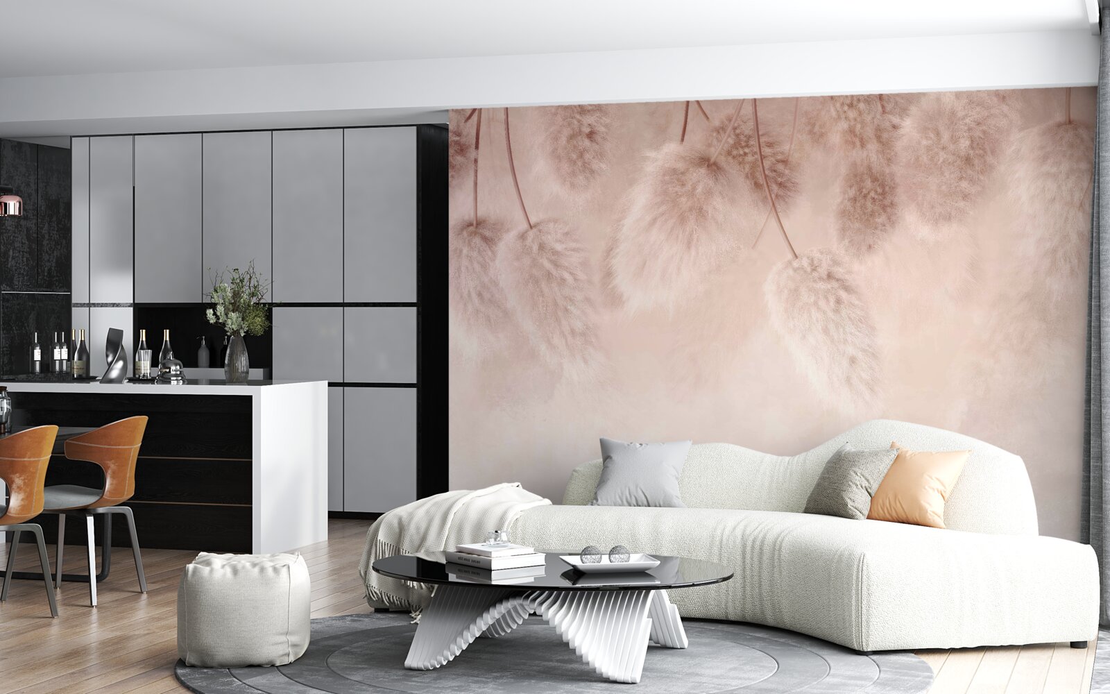 Fototapeta sušené kvety na ružovom pozadí