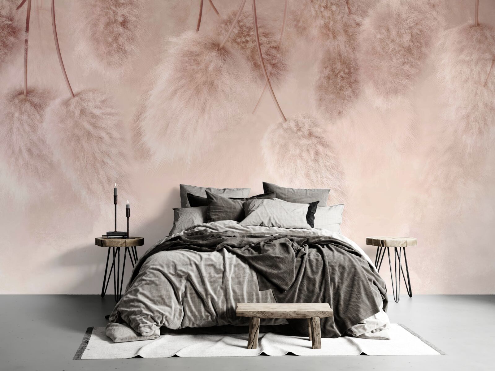 Fototapeta sušené kvety na ružovom pozadí