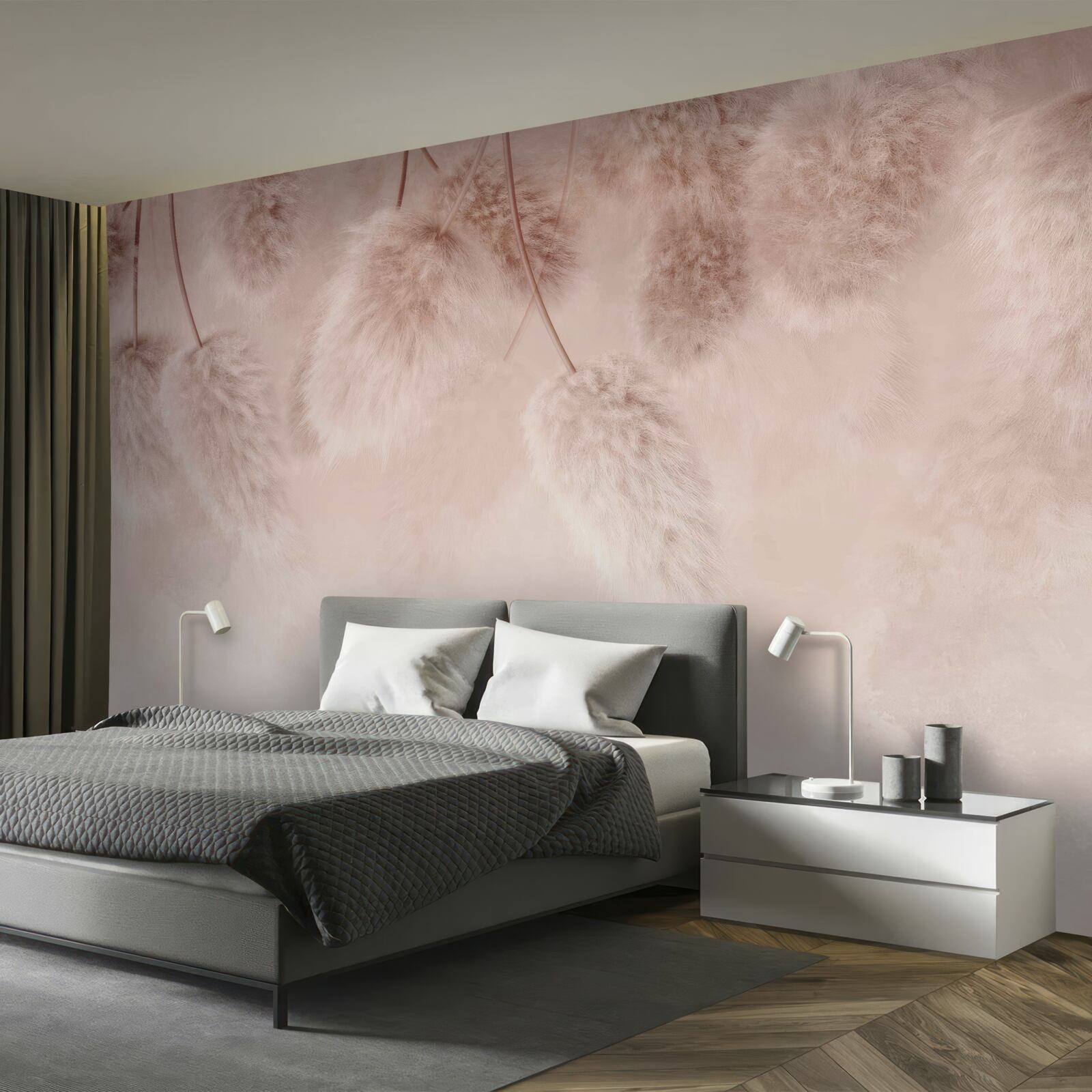 Fototapeta sušené kvety na ružovom pozadí