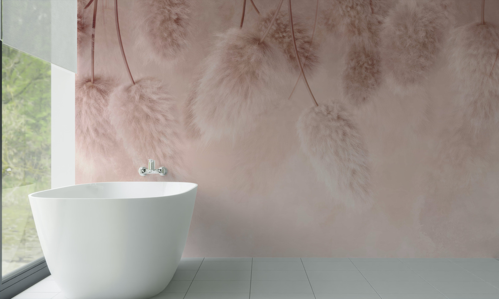 Fototapeta sušené kvety na ružovom pozadí