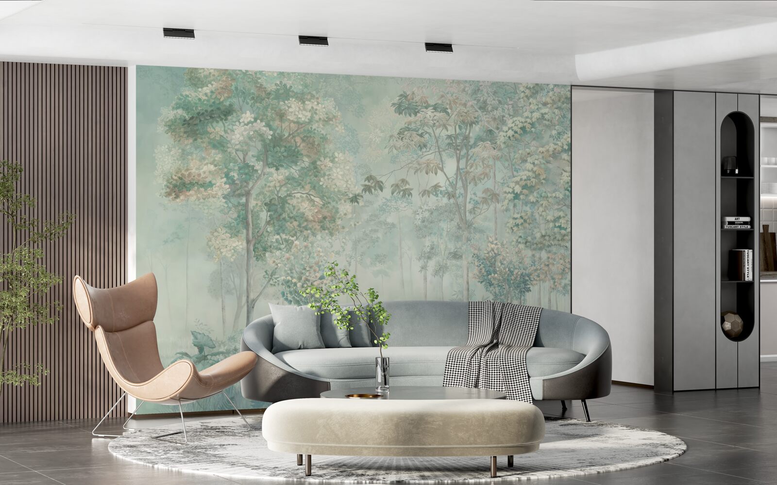 Fototapeta tajomný les zahalený v hmle