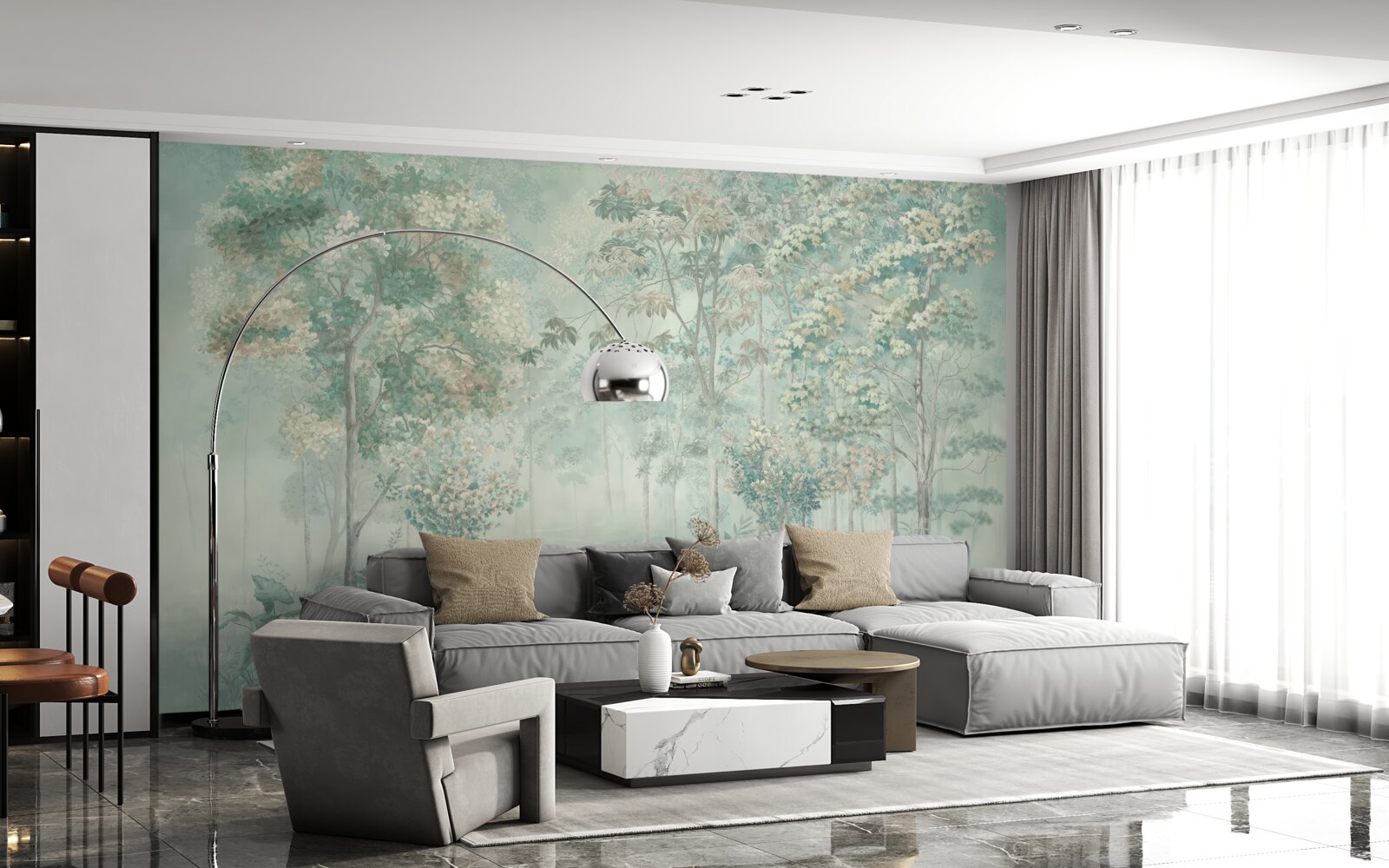 Fototapeta tajomný les zahalený v hmle