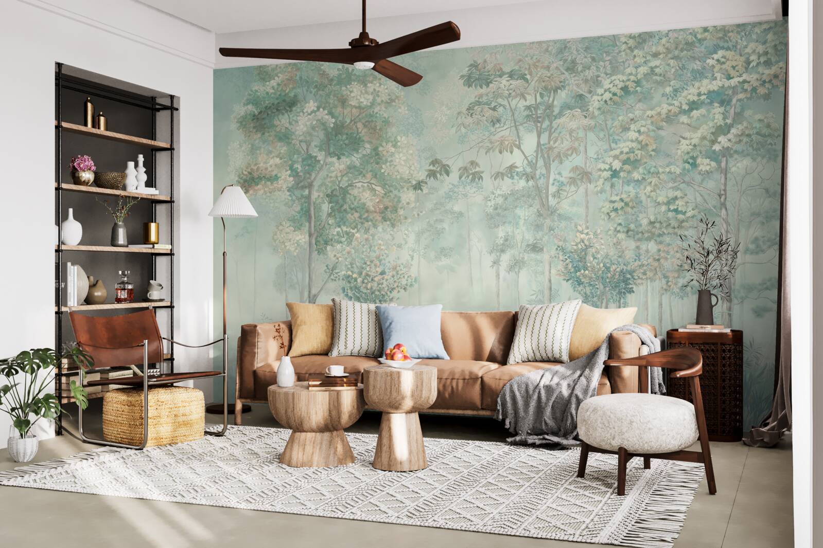 Fototapeta tajomný les zahalený v hmle