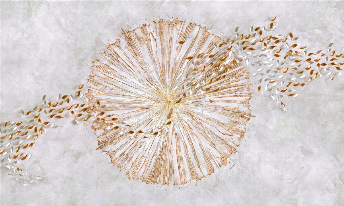 Fototapeta kruh zlata a plávajúce lístky