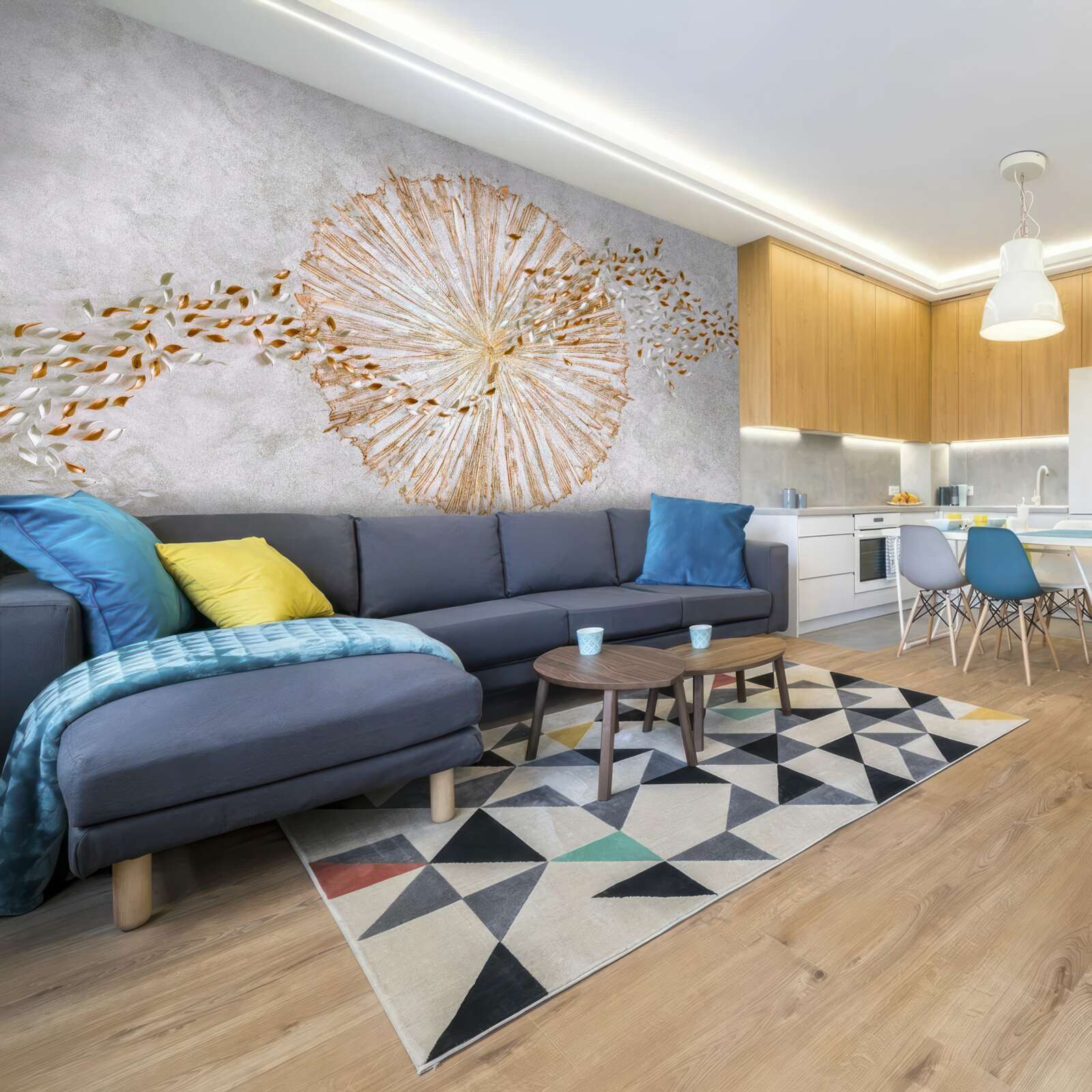 Fototapeta kruh zlata a plávajúce lístky